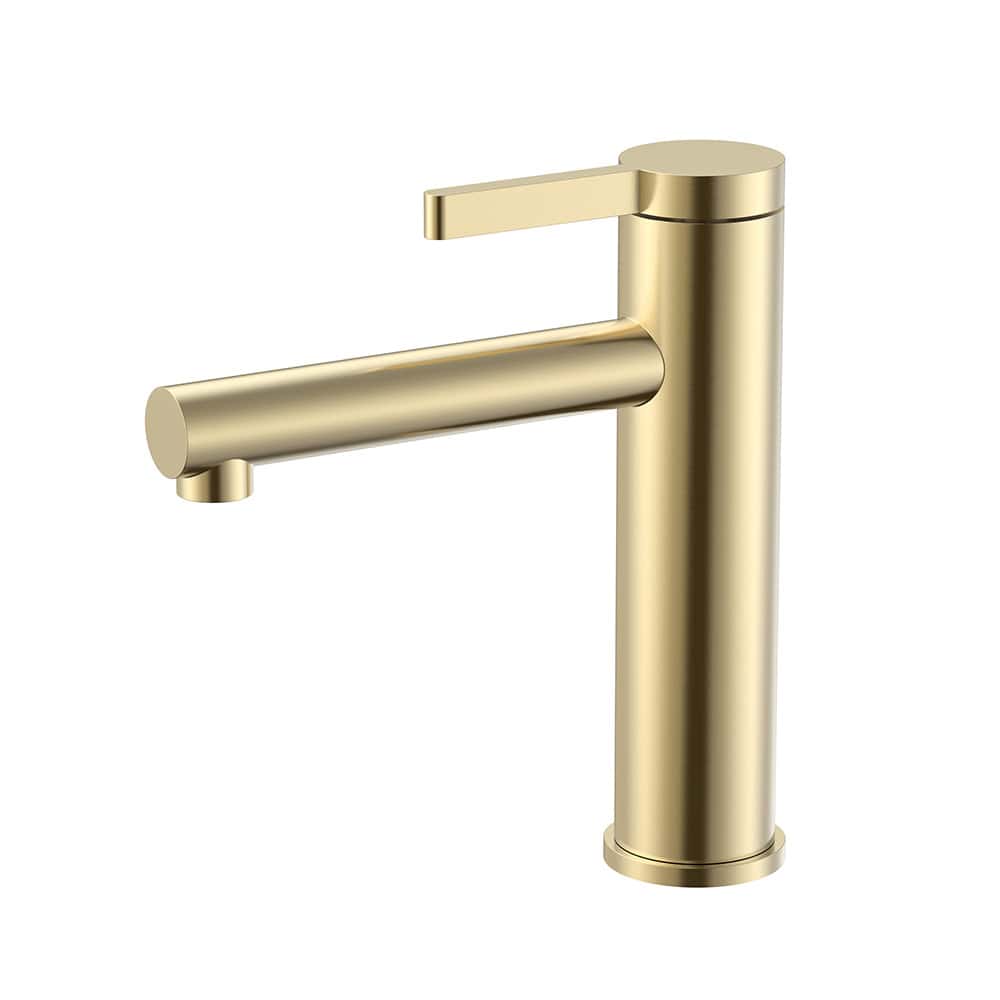 Stainless steel single lever bathroom faucet