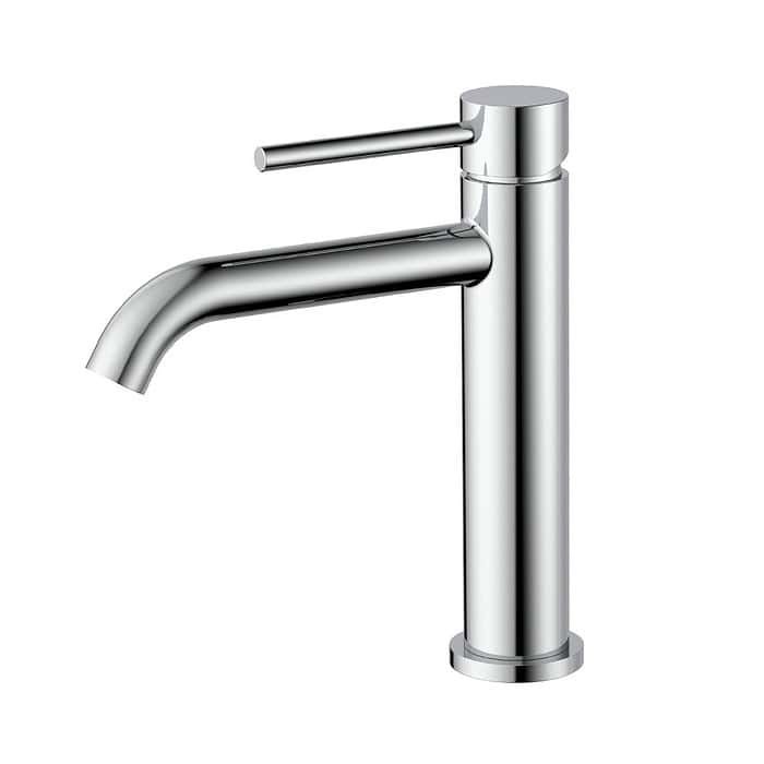 Round Stainless Steel Basin Tap with Long Spout | B990 01 - Image 2
