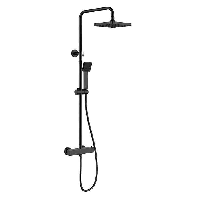 Stainless Steel Modern Square Type Exposed Thermostatic Shower Set - SC441A 12 31 2 - matte black