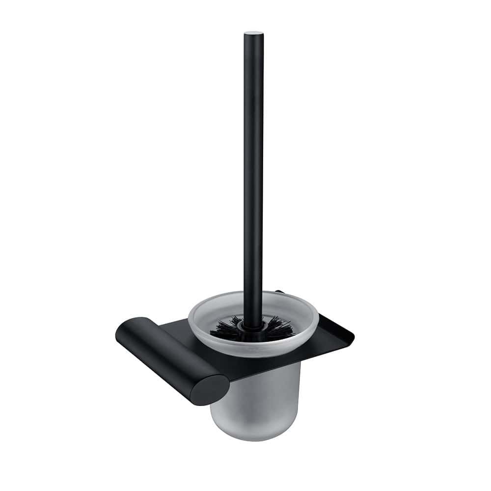 Juego de escobilla y soporte para inodoro de acero inoxidable | A166 09 31 2 - Negro mate