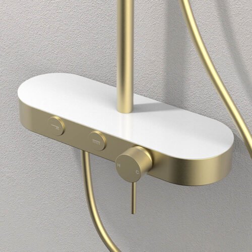Stainless steel exposed pipe dual knob shower faucet | SO882A 12