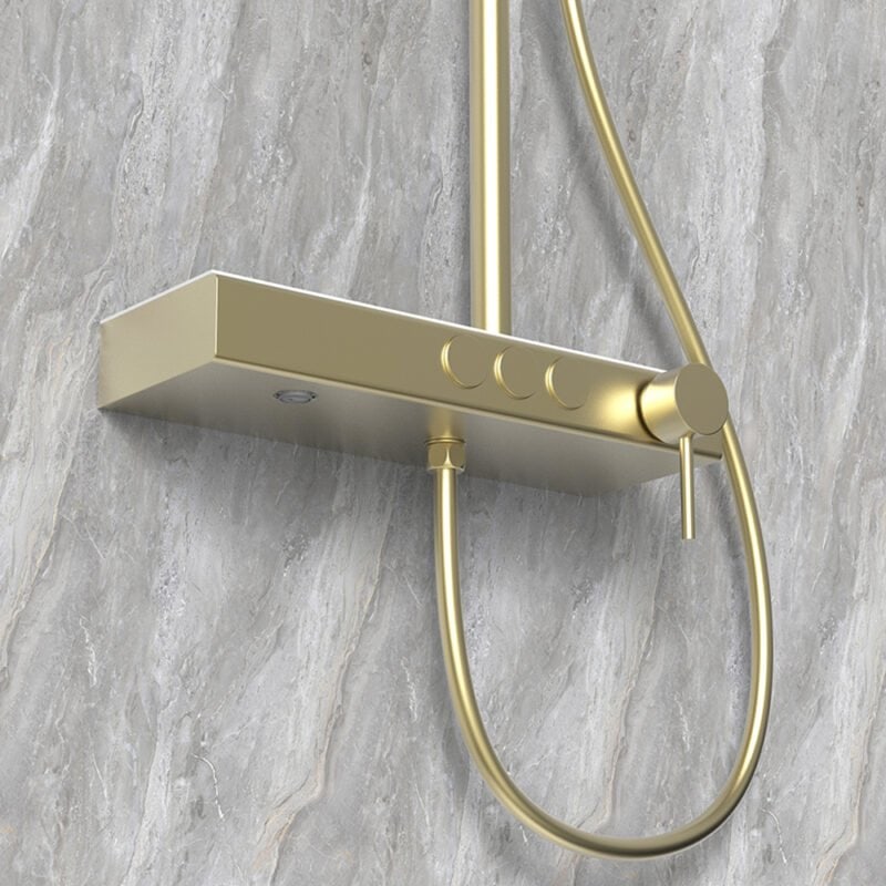 Stainless steel 3 function exposed push button shower column with ...