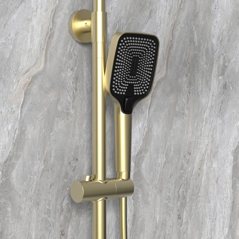 Stainless steel 3 function exposed push button shower column with ...