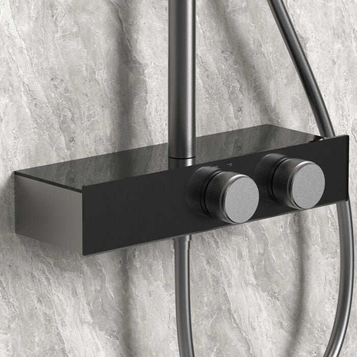 Stainless steel exposed pipe dual knob shower faucet | SO882A 12 - Image 2