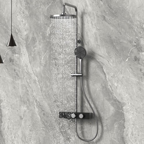 Stainless steel exposed pipe dual knob shower faucet | SO882A 12