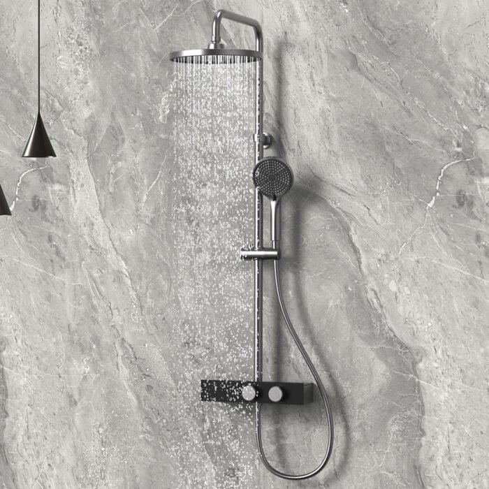 Stainless steel exposed pipe dual knob shower faucet | SO882A 12