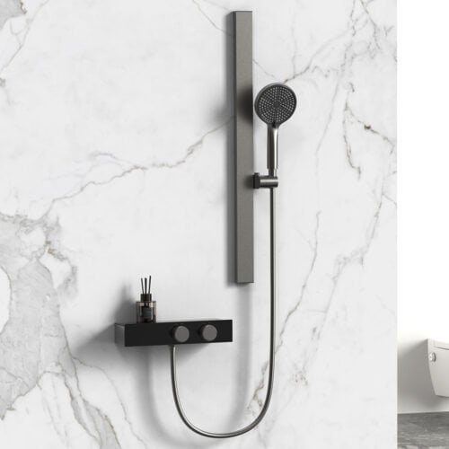 Stainless steel shower mixer with slide bar | SO882B 12