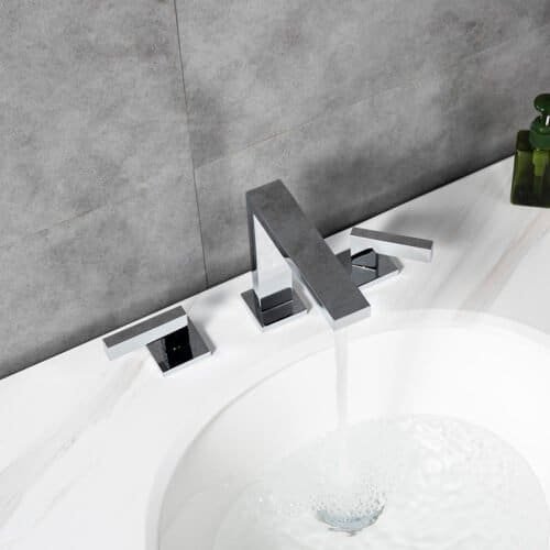 Stainless Steel Hot and Cold Bathroom Faucet with 2 Handles | B231 04