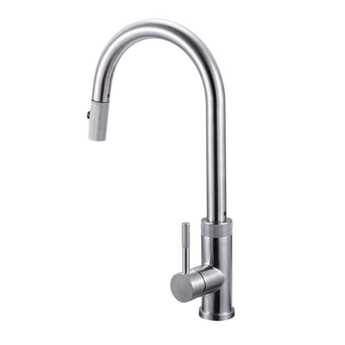 Stainless steel pull down sink faucet with knurling pattern | K749 01 - Image 2
