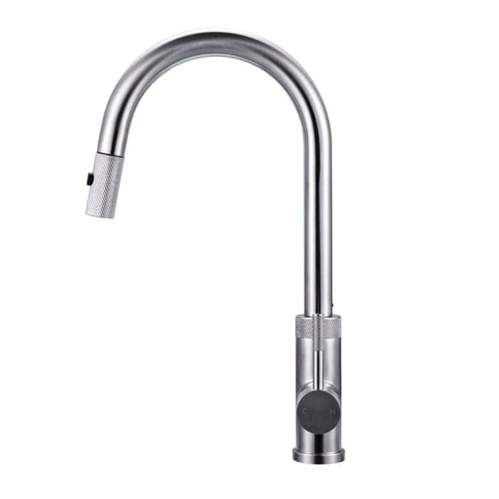 Stainless steel pull down sink faucet with knurling pattern | K749 01 - Image 4