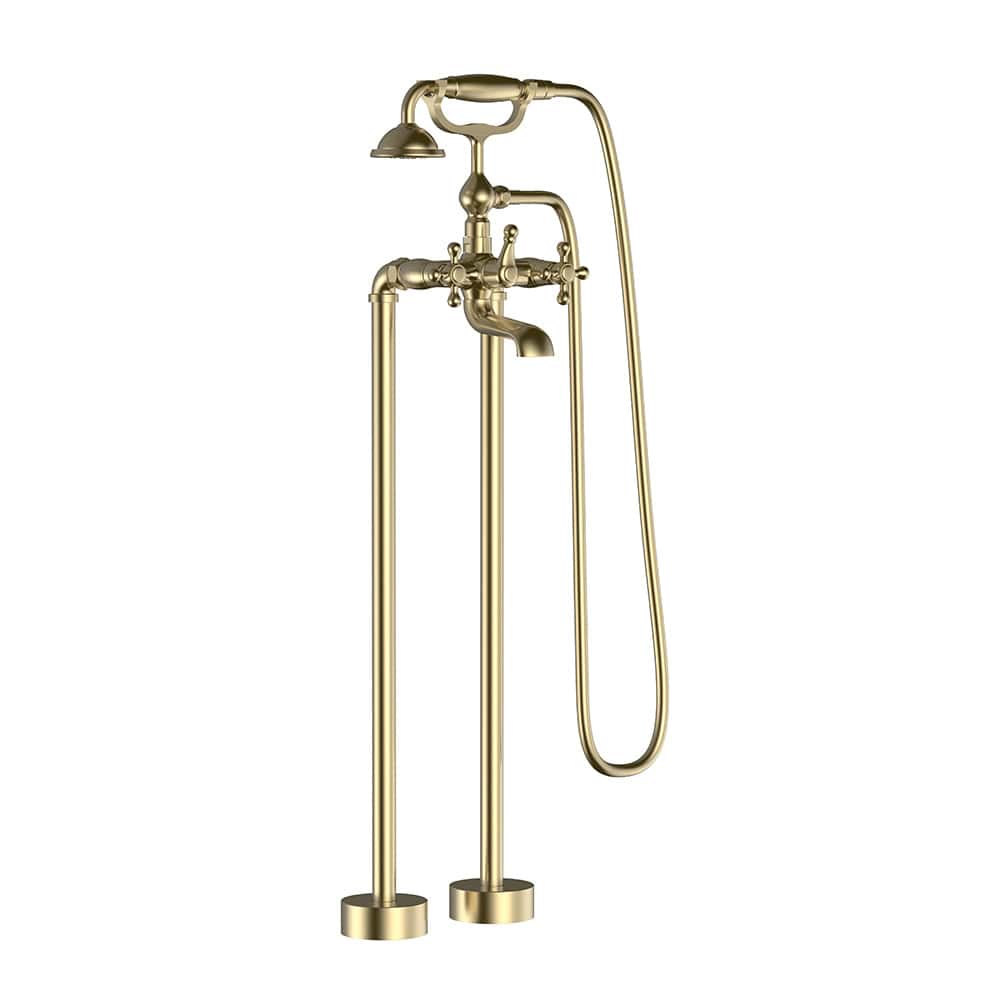 Brushed Brass Freestanding Bath Tap