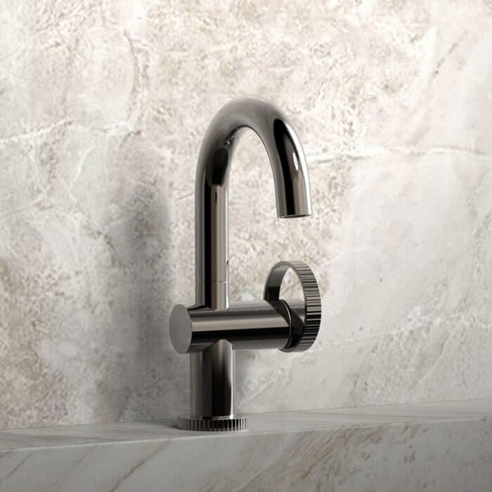 Vertical knurled knob and base bathroom faucet | B1004 01 - Image 3