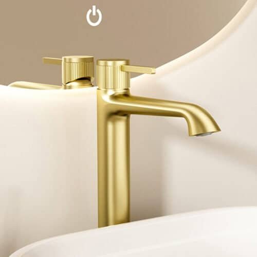 Knurled handle tall faucet for bathroom | B1006 02
