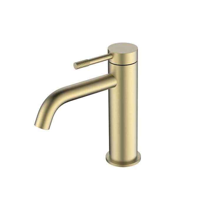 Brushed gold knurled handle and base bathroom faucet | B1010B 01 - Image 3