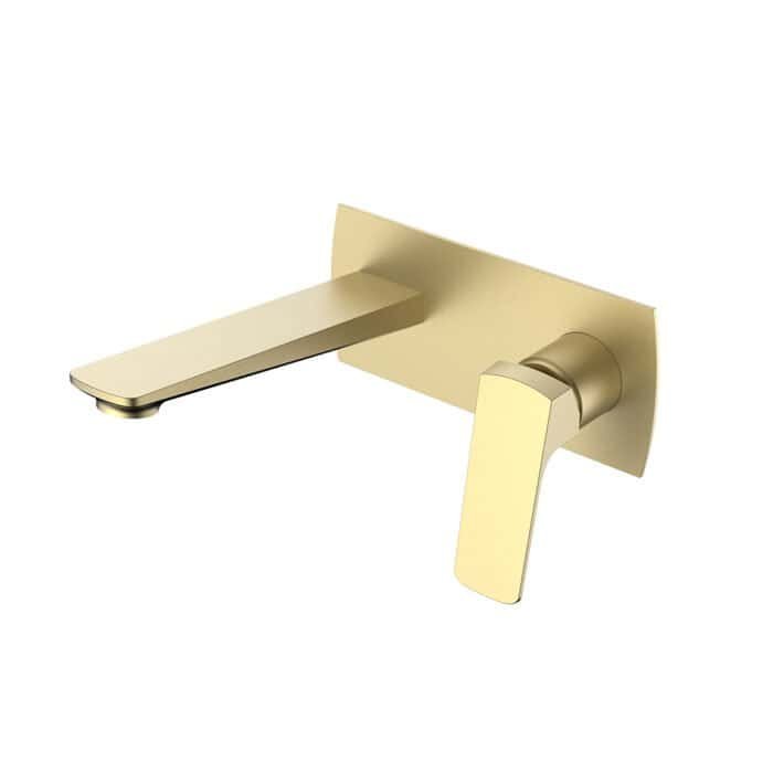Square plate wall basin mixer with curves | B1015 27 - Image 2
