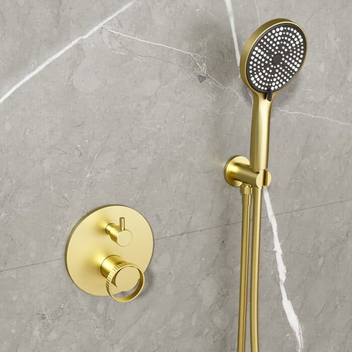 Brushed gold 2-way shower set with concealed valve | SO1004 22 - Image 2
