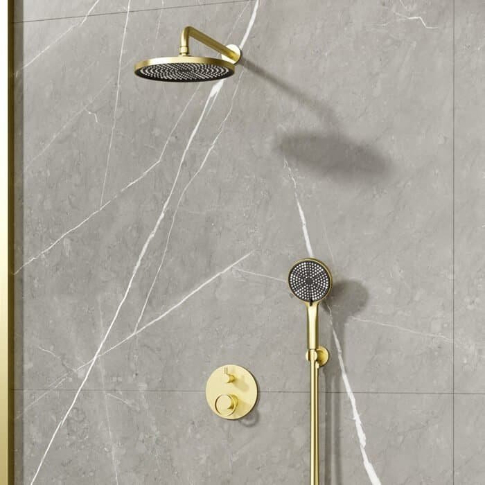 Brushed gold 2-way shower set with concealed valve | SO1004 22