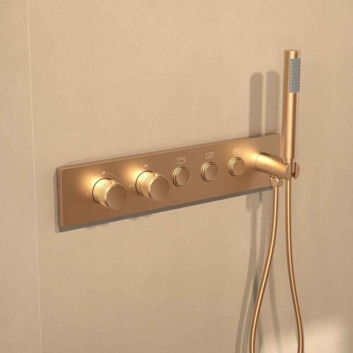 Gold 3-way shower system with round showerhead | SC132A 23 - Image 2