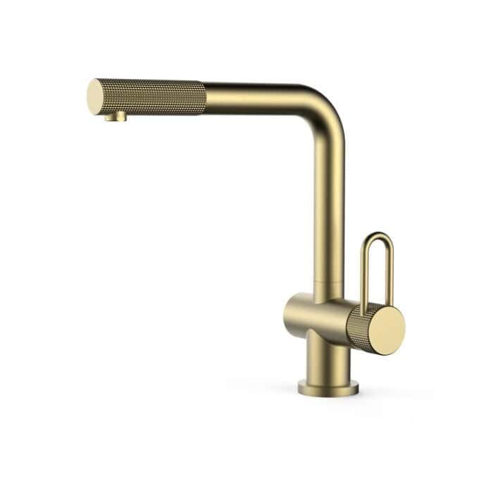 Knurled right angle kitchen faucet with hollow handle | K135E 01 - Image 2