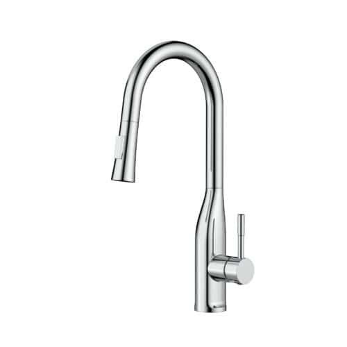 Rose gold pull down kitchen faucet with stepped design | K821 02