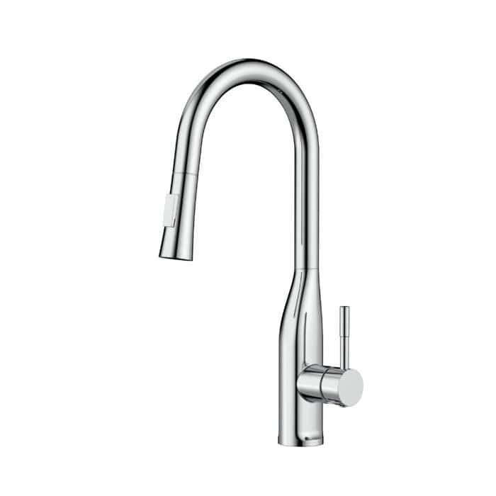 Gooseneck kitchen faucet with flared pull out sprayer | K771 01 - Image 2