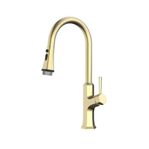 Hexagonal pull out kitchen tap with bristles | K794 01