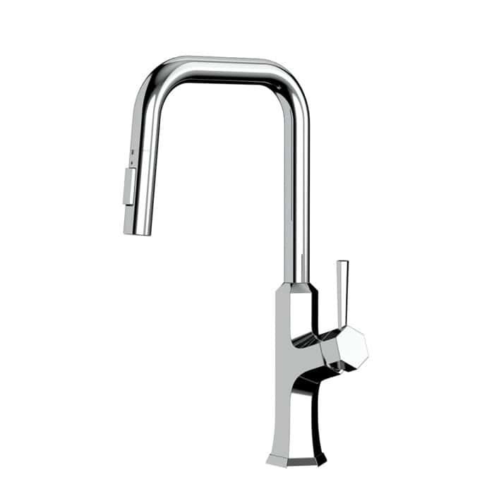 Right angle kitchen faucet with hexagon design | K794C 01