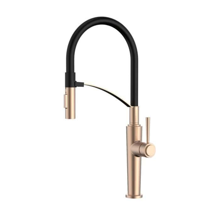 Rose gold pull down kitchen faucet with stepped design | K821 02 - Image 2