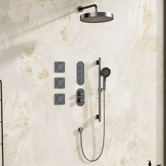 Thermostatic 3-way shower set with adjustable slide bar | SC129 23