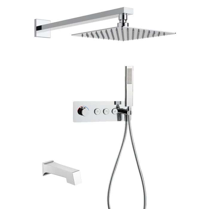 Chrome square shower set with 3-function | SC794B 23