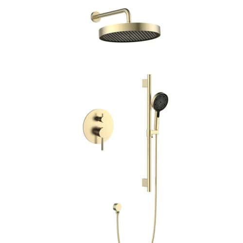 Brass concealed round 2-way shower set