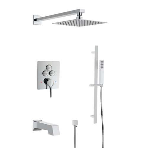 Chrome shower set with slide bar and tub spout | SO792A 23