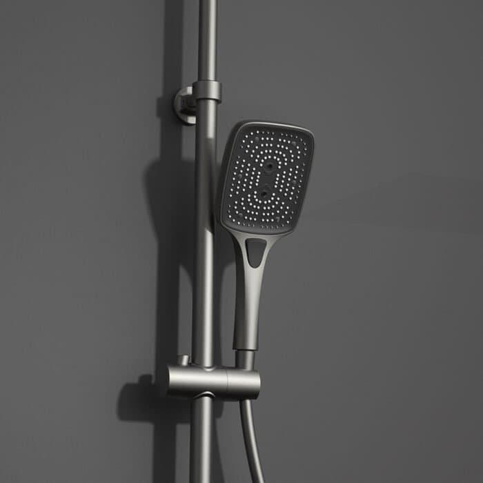 Hollow storage rack shower set with square showerhead | SO814B 12 - Image 3