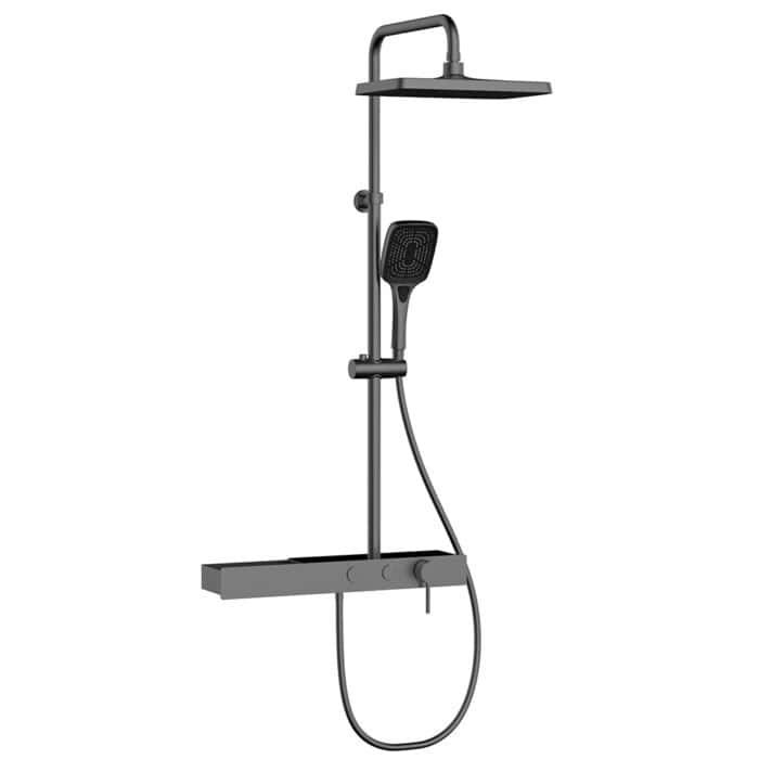 Hollow storage rack shower set with square showerhead | SO814B 12 - Image 5