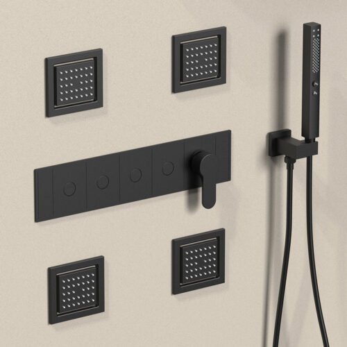 Black shower system with 2-mode showerhead | SO902F 24