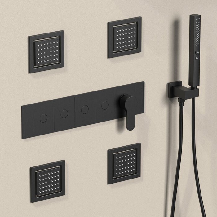 Black shower system with 2-mode showerhead | SO902F 24 - Image 2