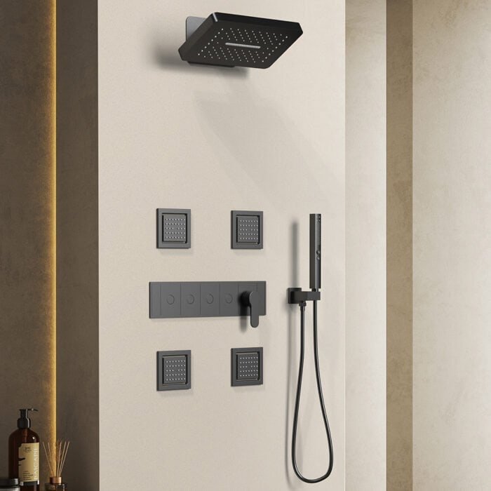 Black shower system with 2-mode showerhead | SO902F 24