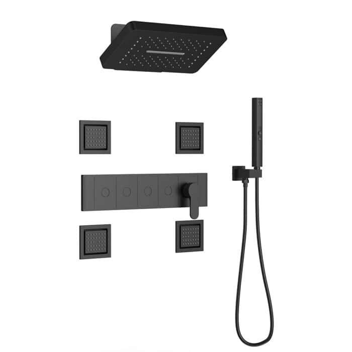 Black shower system with 2-mode showerhead | SO902F 24 - Image 4