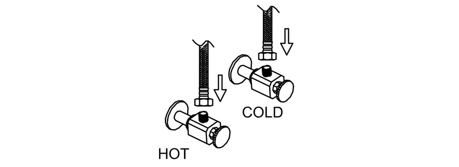 attach flexible hose to water supply