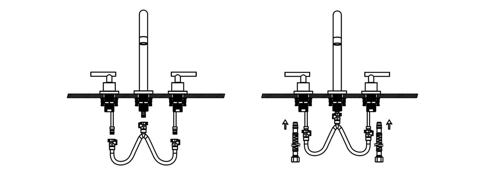 connect handle and faucet with hose