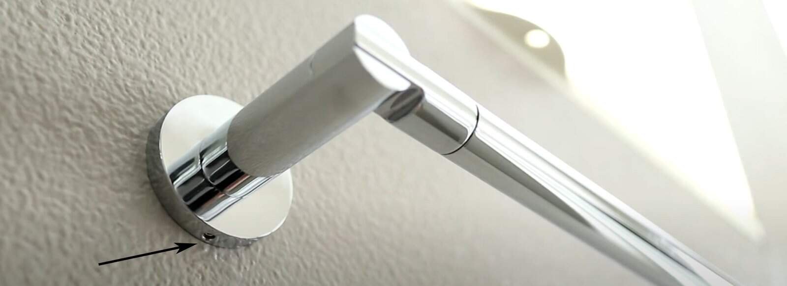 Locate the Set Screw of towel bar