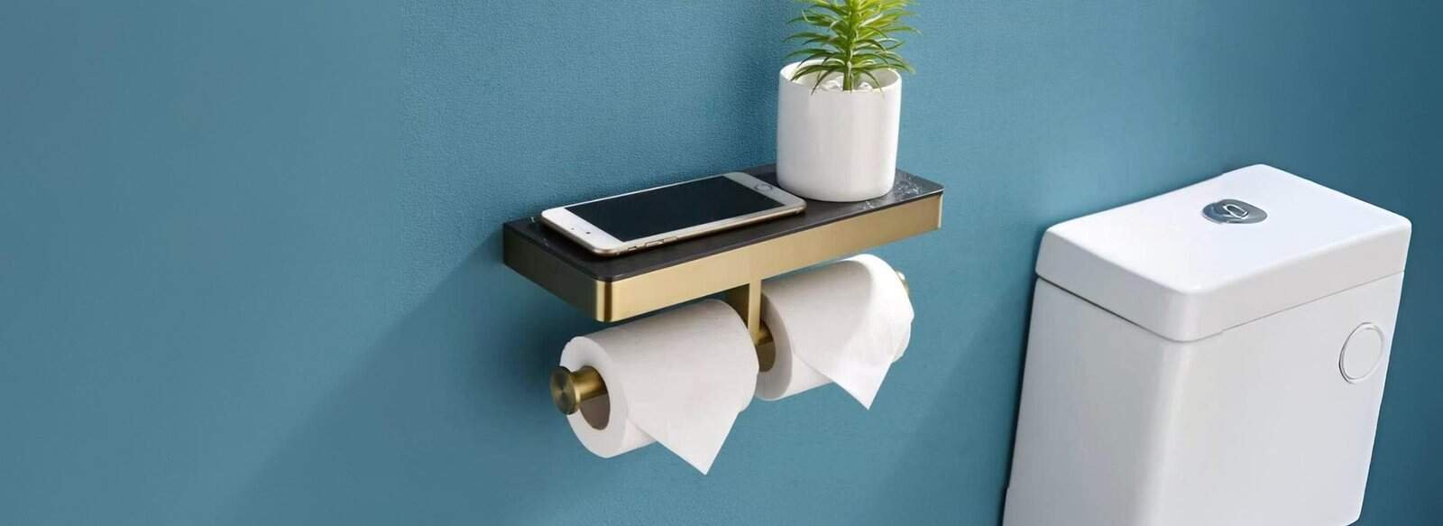 Toilet paper holder with dual rollers