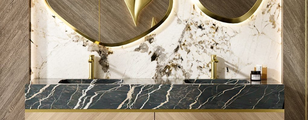 Vertical lines handle and base bathroom faucet with classic style