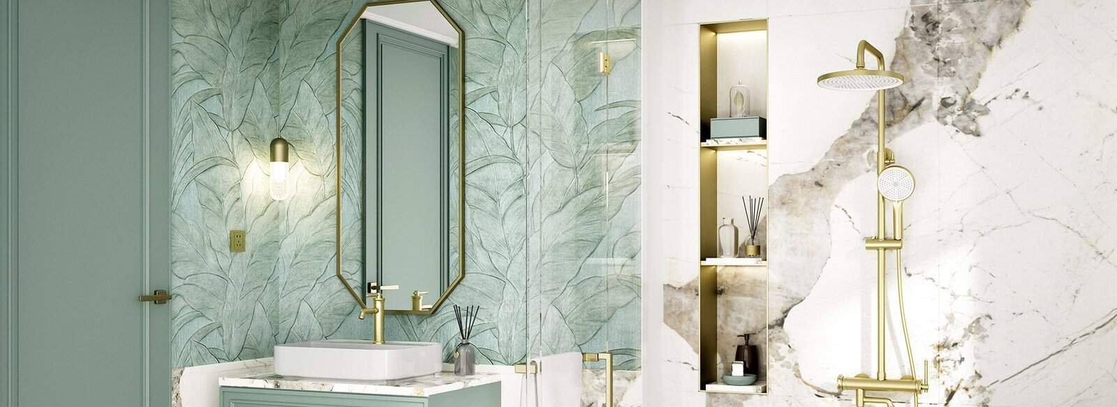 Classic bathroom design with shower niche - B093