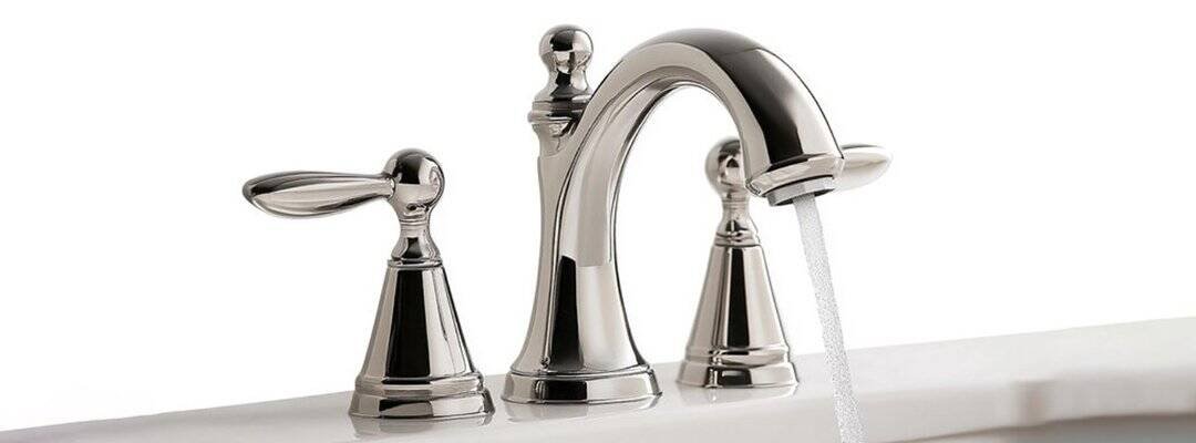 Widespread polished nickel bathroom faucet