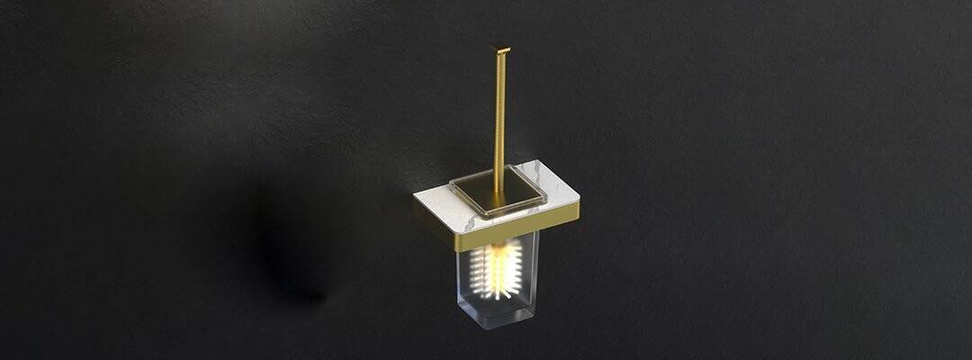 Ceramic square toilet brush holder
