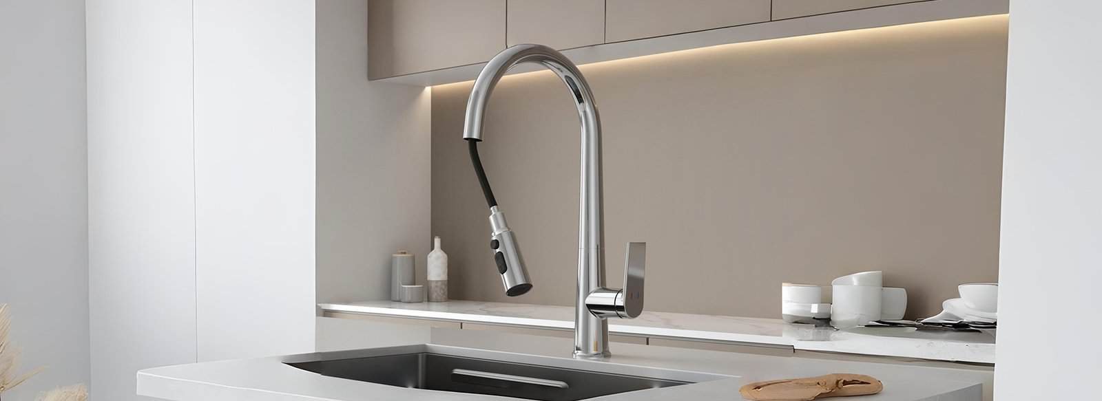 Chrome SS pull out kitchen faucet with hose - K023