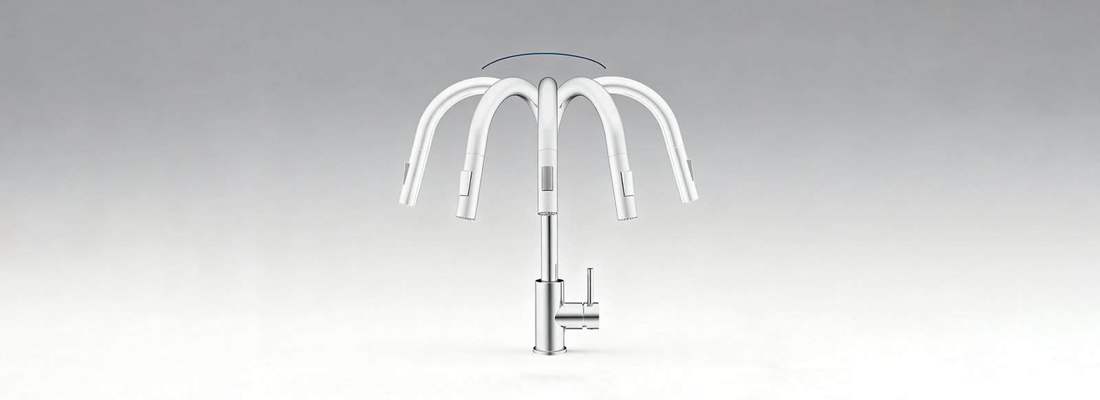 Chrome pull out Kitchen Faucet 360 degree Swivel
