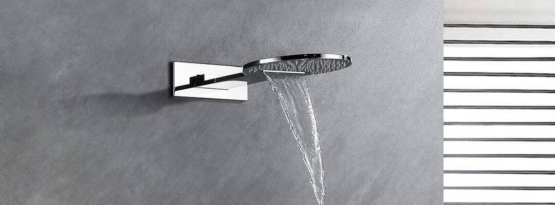 Concealed chrome shower system with waterfall mode