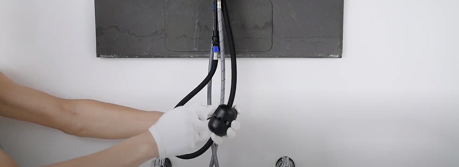 Install Gravity ball in kitchen faucet hose